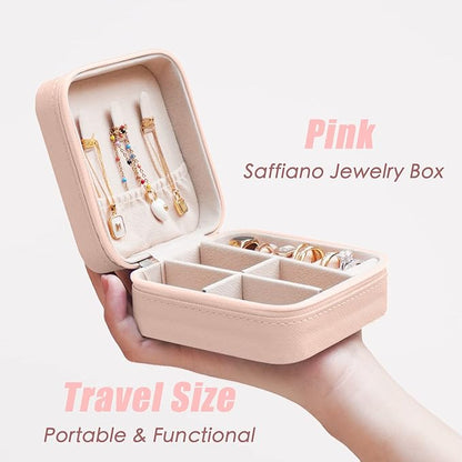 Mini Travel Jewelry Case – Compact organizer, perfect for travel and bridesmaid gifts.