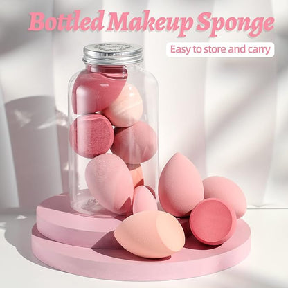 BS-MALL Makeup Sponge Set – 7 vibrant sponges plus 1 mini pink, perfect for all your makeup needs.