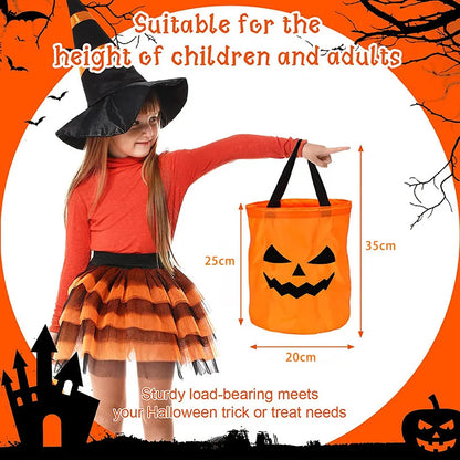 LED Halloween Pumpkin Candy Bucket – Collapsible & Perfect for Trick-or-Treating