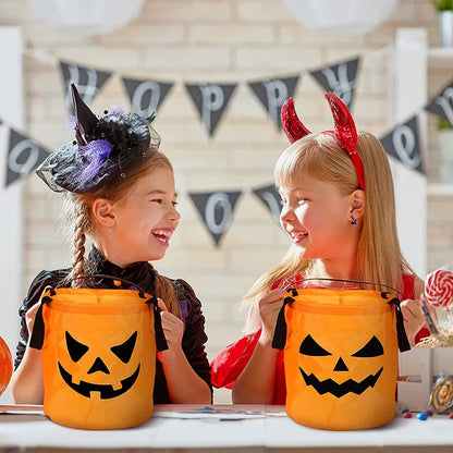 LED Halloween Pumpkin Candy Bucket – Collapsible & Perfect for Trick-or-Treating