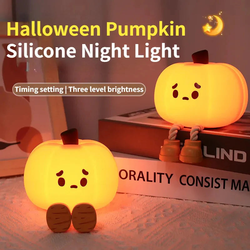 Pumpkin Silicone Night Lamp - LED Touch Sensor [Halloween Theme]